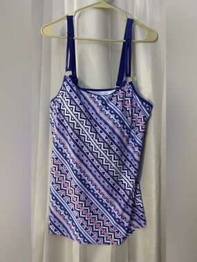 Modlily Geometric Chevron Print Tankini Top